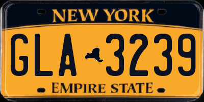 NY license plate GLA3239