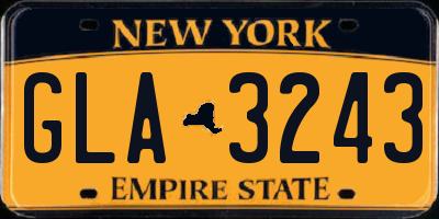 NY license plate GLA3243