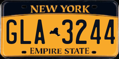 NY license plate GLA3244