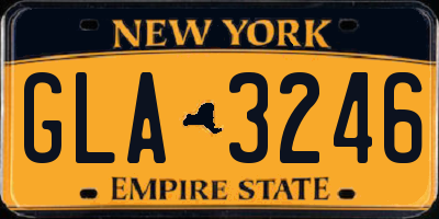 NY license plate GLA3246