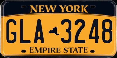 NY license plate GLA3248