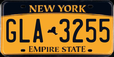 NY license plate GLA3255