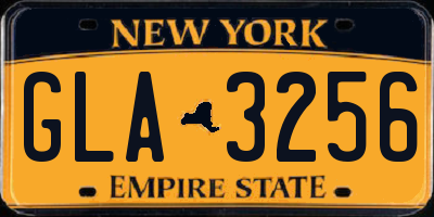 NY license plate GLA3256