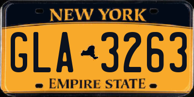 NY license plate GLA3263