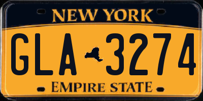NY license plate GLA3274