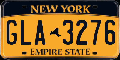 NY license plate GLA3276