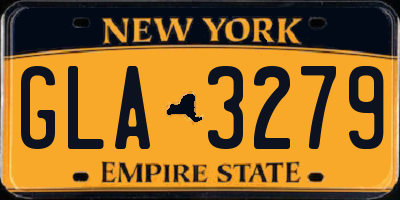 NY license plate GLA3279