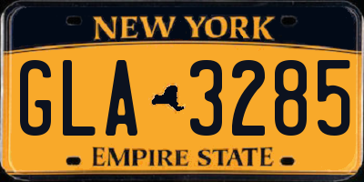 NY license plate GLA3285