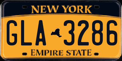 NY license plate GLA3286