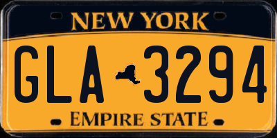 NY license plate GLA3294