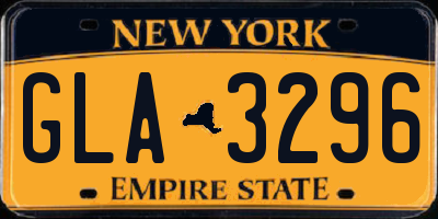 NY license plate GLA3296