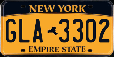 NY license plate GLA3302