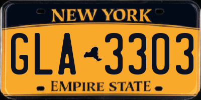 NY license plate GLA3303