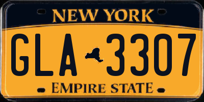 NY license plate GLA3307