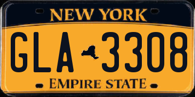 NY license plate GLA3308
