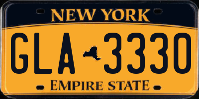 NY license plate GLA3330