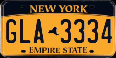 NY license plate GLA3334