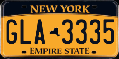 NY license plate GLA3335