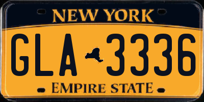 NY license plate GLA3336