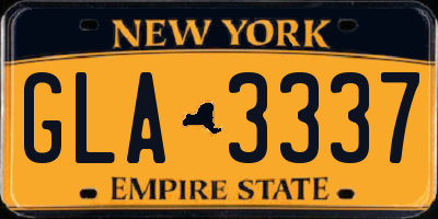 NY license plate GLA3337