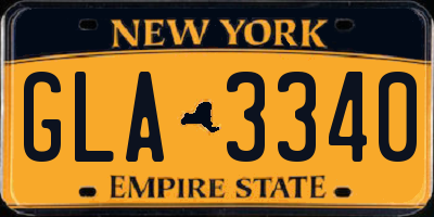 NY license plate GLA3340
