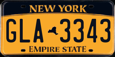 NY license plate GLA3343