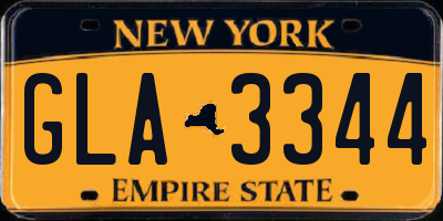 NY license plate GLA3344