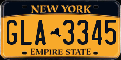 NY license plate GLA3345