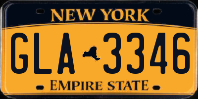 NY license plate GLA3346
