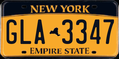 NY license plate GLA3347