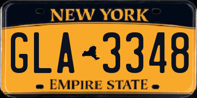 NY license plate GLA3348