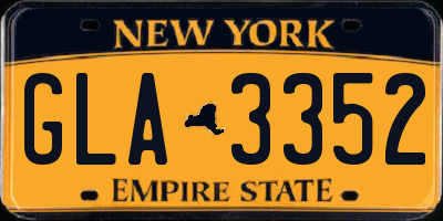 NY license plate GLA3352