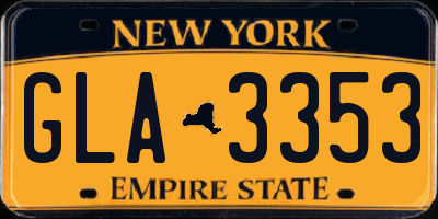NY license plate GLA3353
