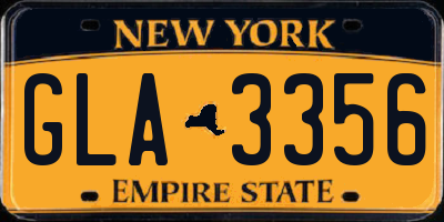 NY license plate GLA3356