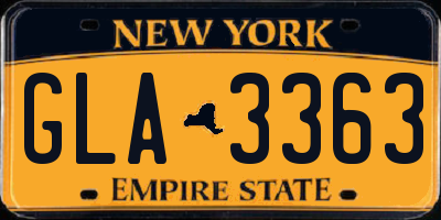 NY license plate GLA3363