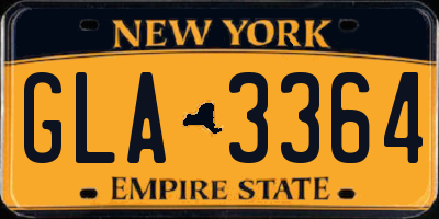 NY license plate GLA3364
