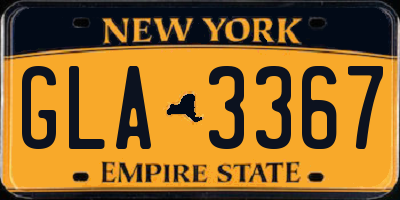 NY license plate GLA3367