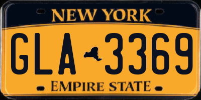 NY license plate GLA3369