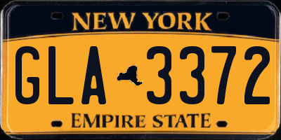 NY license plate GLA3372