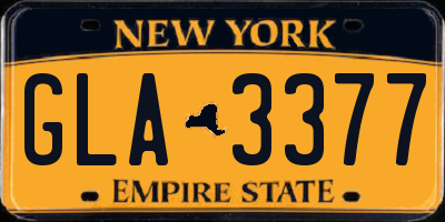 NY license plate GLA3377