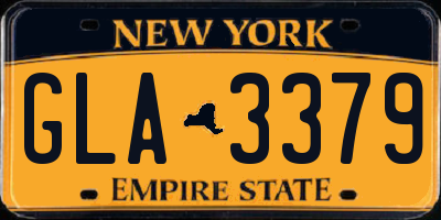 NY license plate GLA3379