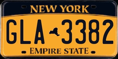 NY license plate GLA3382