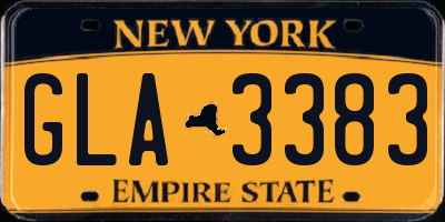 NY license plate GLA3383