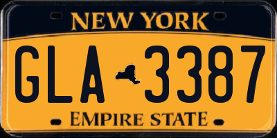 NY license plate GLA3387