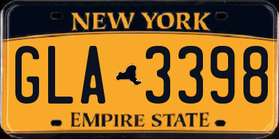 NY license plate GLA3398