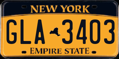 NY license plate GLA3403