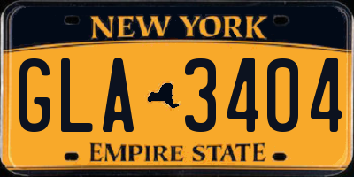NY license plate GLA3404
