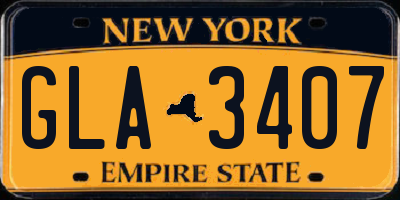 NY license plate GLA3407