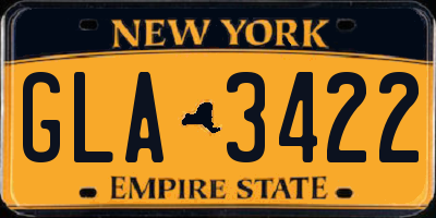 NY license plate GLA3422