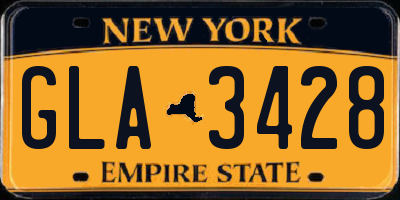 NY license plate GLA3428